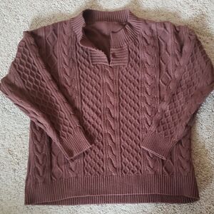 Brown Cable Knit Sweater